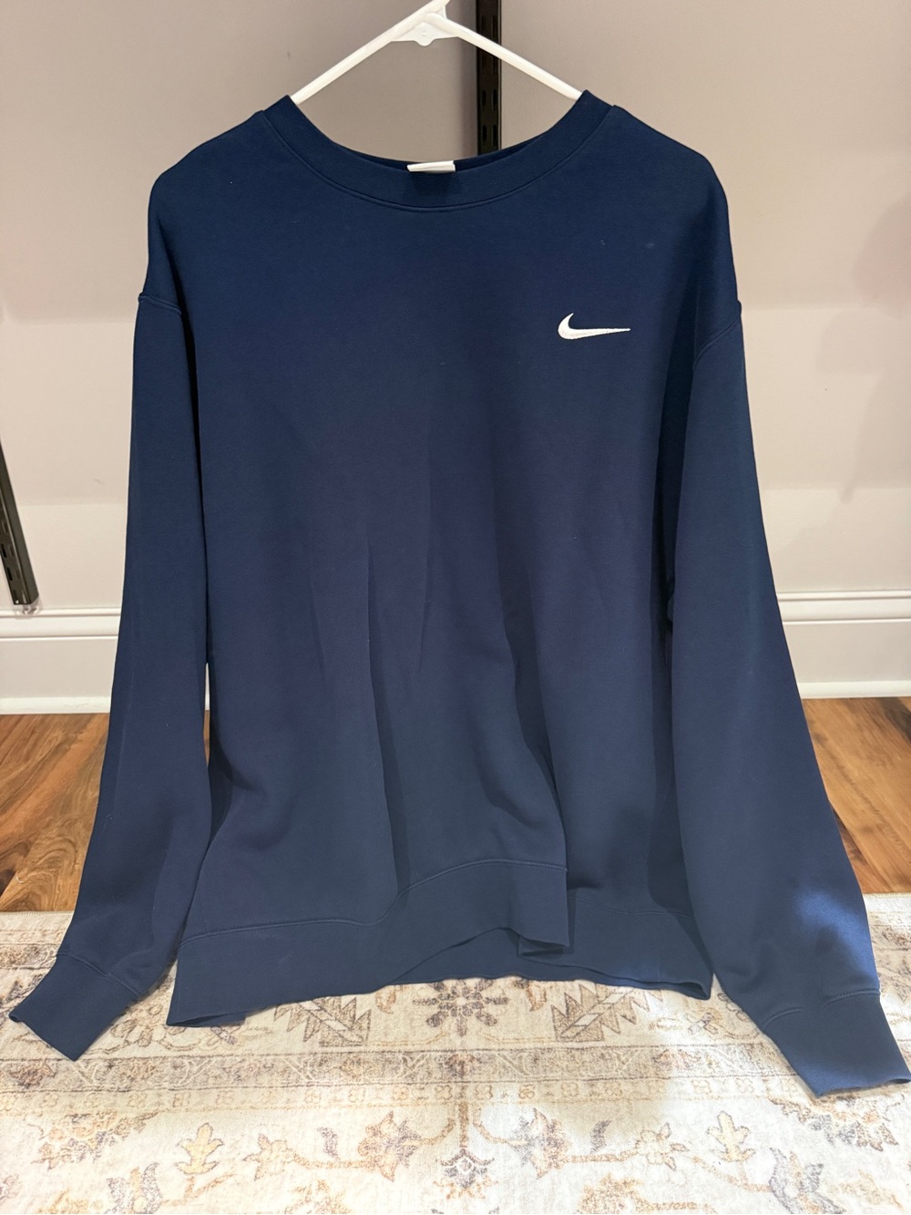 Nike Navy Crewneck Sweatshirt with White Swoosh